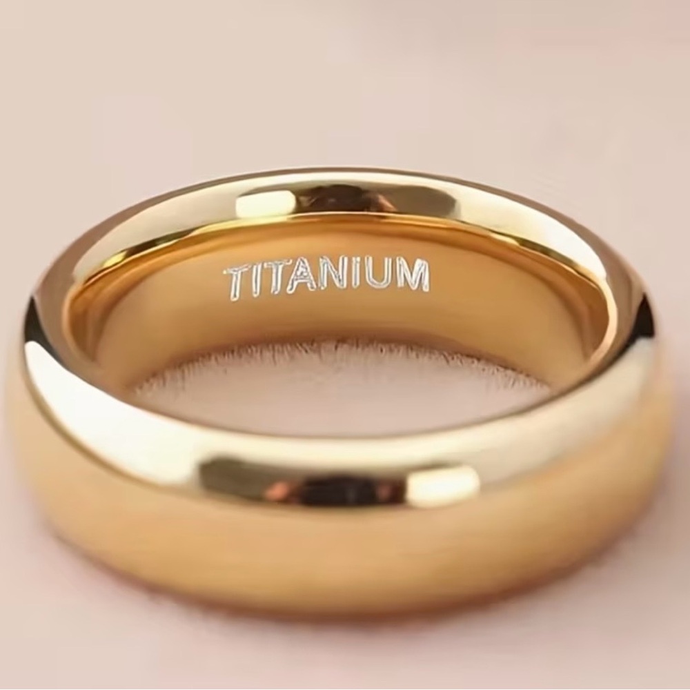 Men’s Luxury Collection Golden 6mm Titanium Band Size 12